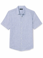 Theory - Irving Striped Linen Oxford Shirt - Blue