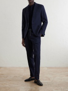 Slowear - Tapered Cotton-Blend Seersucker Trousers - Blue