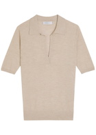 Gabriela Hearst Frank Cashmere and Silk-blend Polo Beige