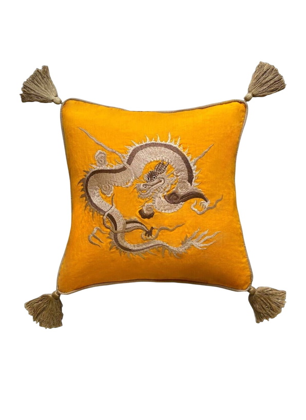 Photo: Les-Ottomans Dragon Embroidered cushion