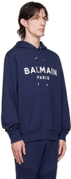 Balmain Navy Printed Hoodie