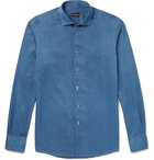 Ermenegildo Zegna - Slim-Fit Cutaway-Collar Denim Shirt - Blue