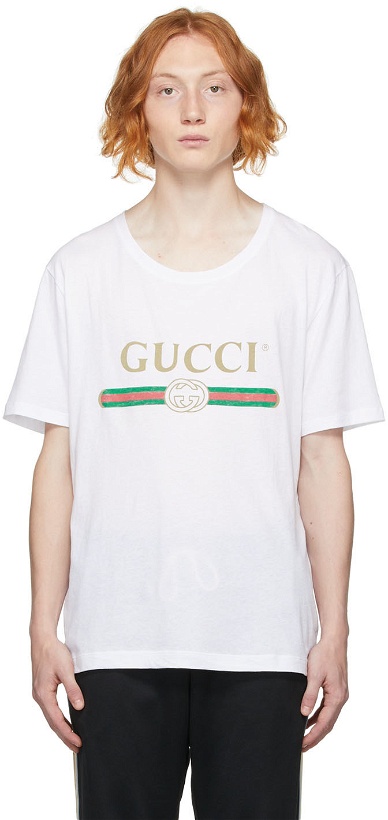Photo: Gucci White Oversized Logo T-Shirt