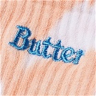 Butter Goods Men's Logo Dye Socks in White/Terracotta