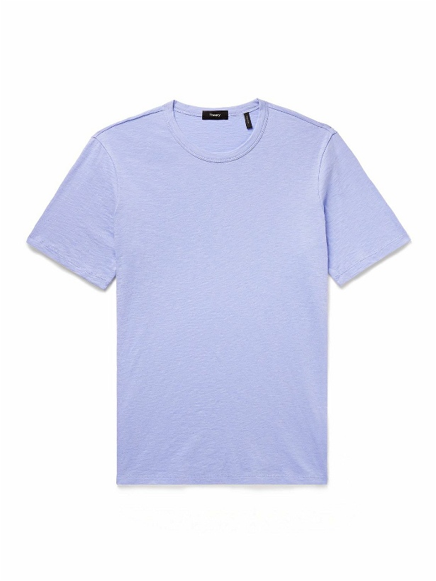 Photo: Theory - Essential Slub Cotton-Jersey T-Shirt - Purple