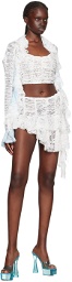 Ester Manas White Ruffled Miniskirt