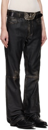 Diesel Black P-Blixia Leather Pants