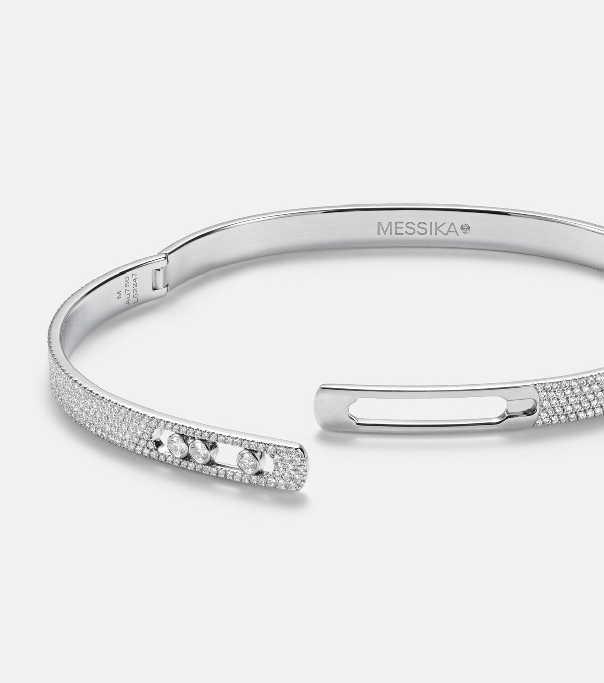 Messika Move Noa 18kt white gold bangle with diamonds
