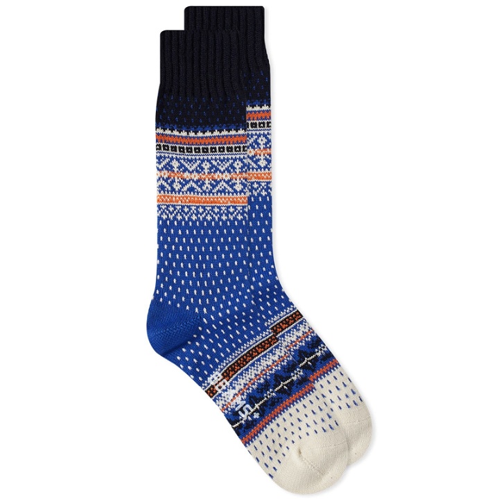 Photo: Beams Plus Men's Nordic Sock in Blue Base