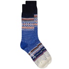 Beams Plus Men's Nordic Sock in Blue Base