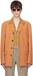 Dries Van Noten Orange Buttoned Blazer