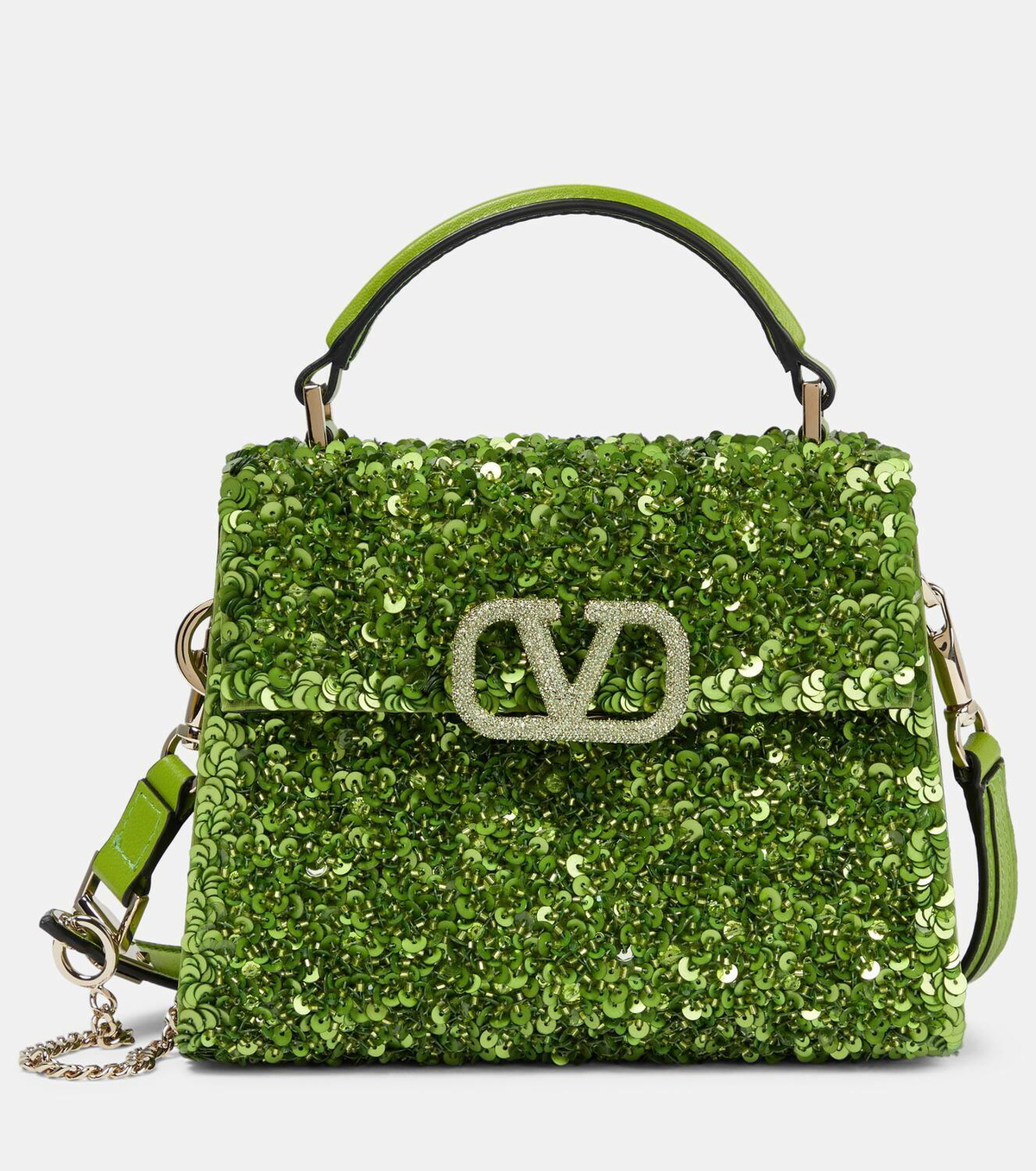 VSling Mini sequined leather tote bag