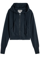 Crush Cashmere Rio Hooded Cashmere Sweatshirt Navy