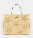 Valentino Garavani VLogo Starfish Large leather-trimmed tote bag