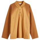 JW Anderson Men's Long Sleeve Rugby Polo in Tobacco