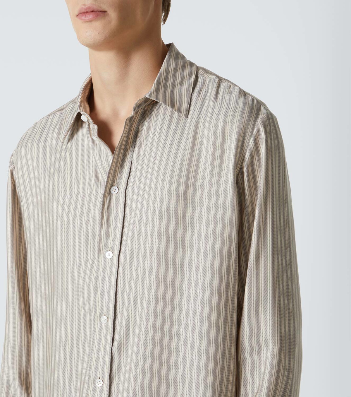 The Row Luigi striped silk shirt The Row