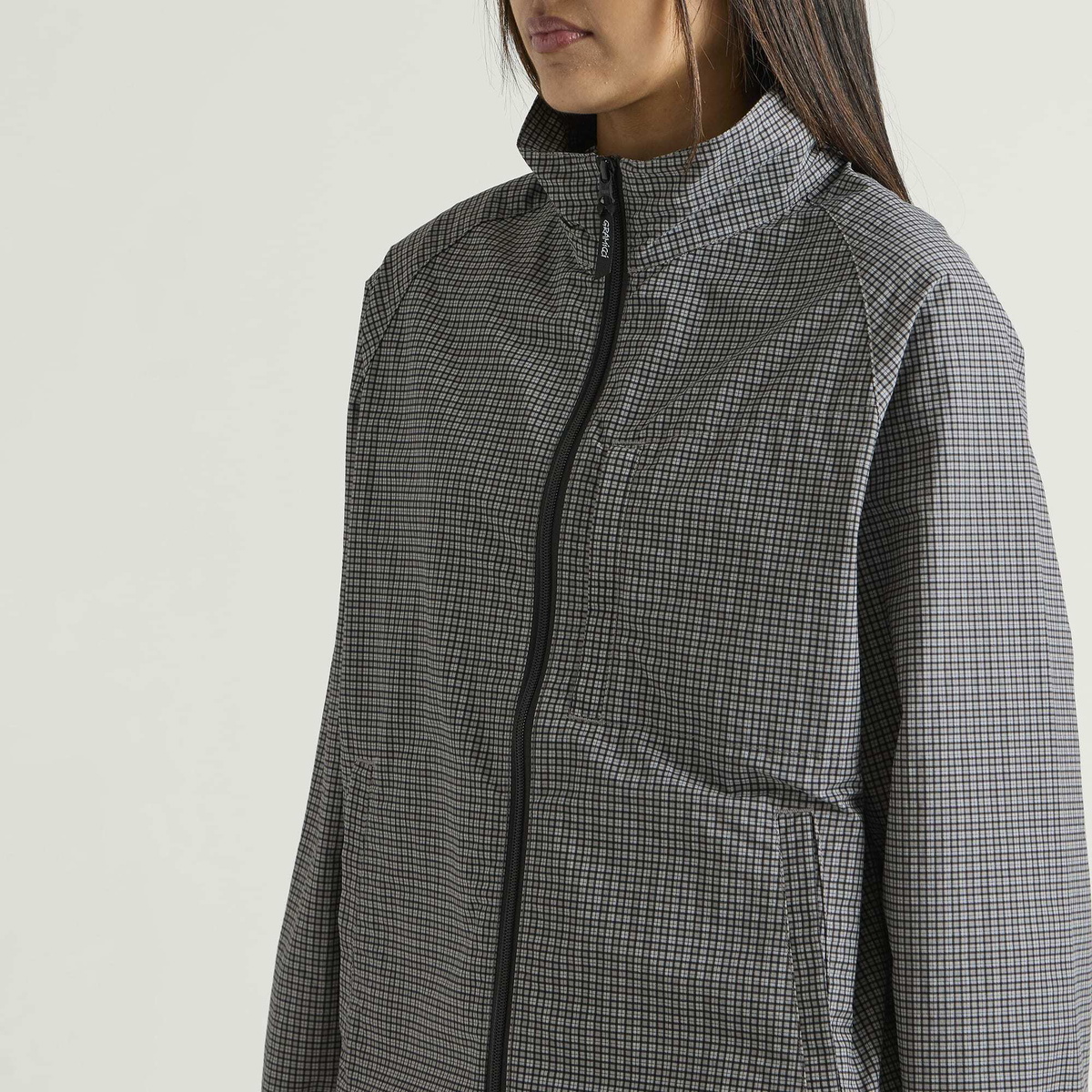Gramicci Women's Mini Check Nylon Jacket in Seal Check
