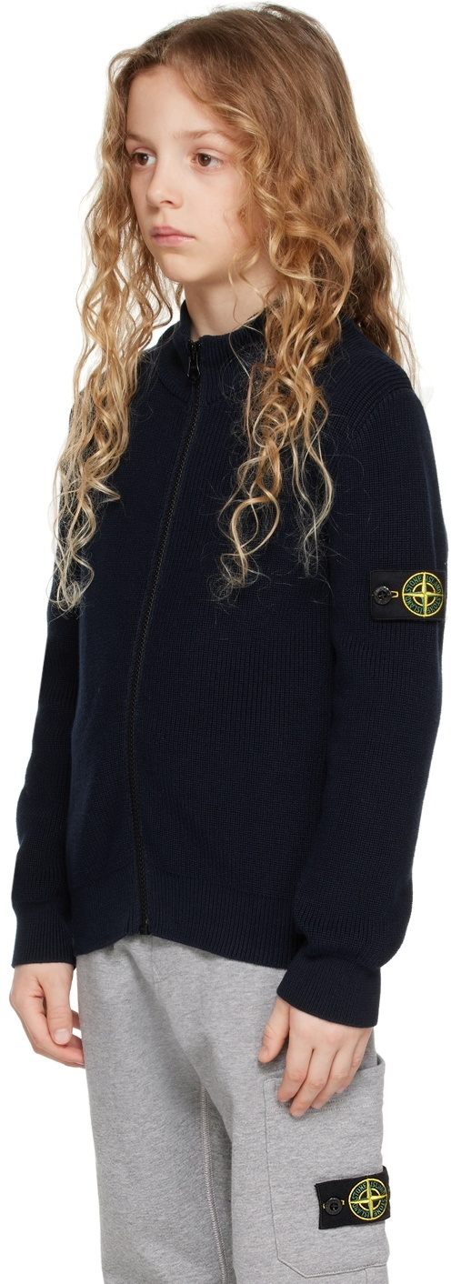 Stone Island Junior Kids Navy Zip Sweater