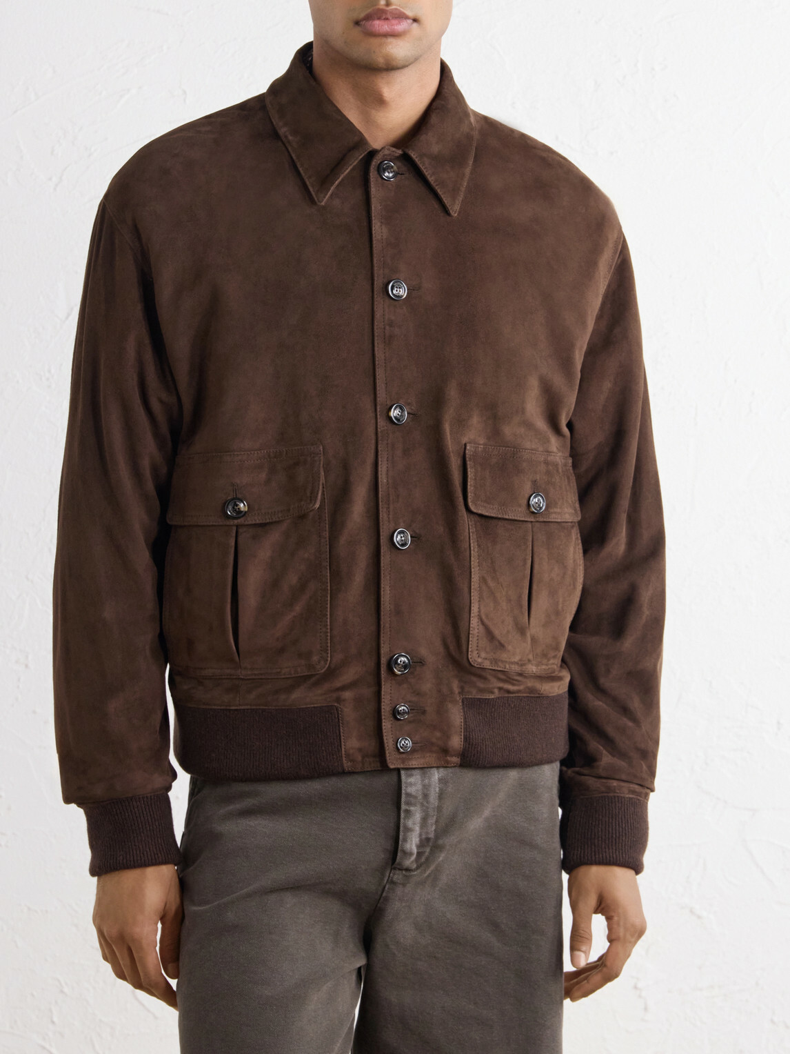 Valstar - Colin Suede Bomber Jacket - Brown