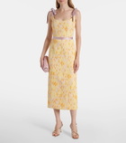 Markarian Acacia embroidered brocade corset dress