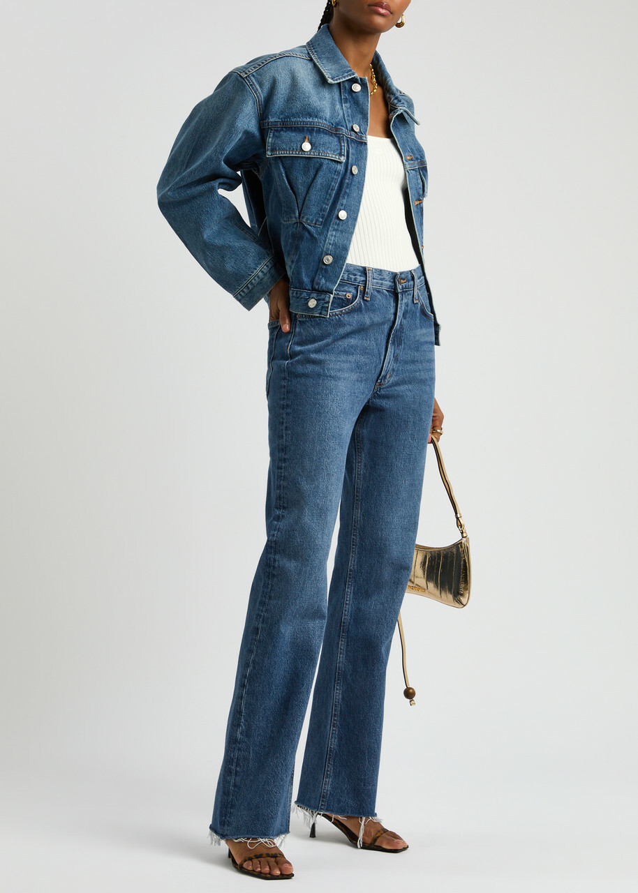 Agolde Zyla Belted Denim Jacket Blue