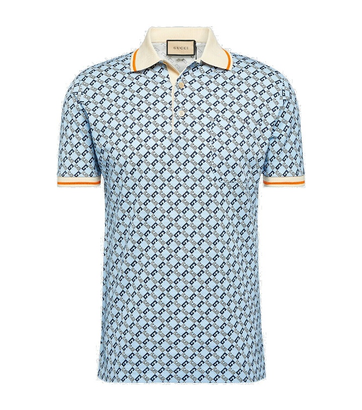 Photo: Gucci - Geometric G cotton-blend piqué polo shirt