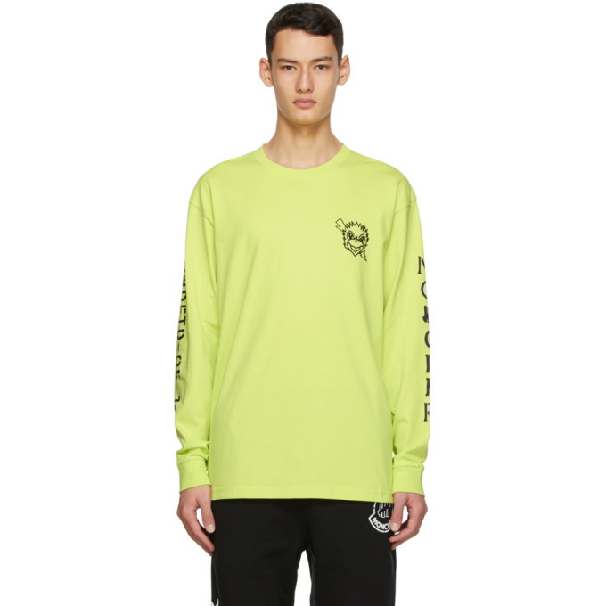 Photo: Moncler Genius 2 Moncler 1952 Yellow Logo Long Sleeve T-Shirt