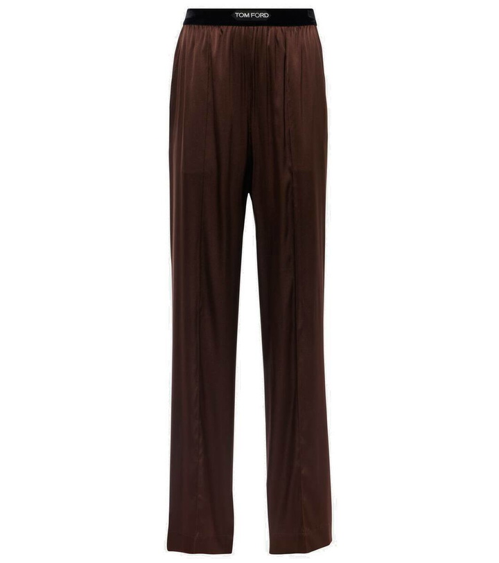 Photo: Tom Ford Logo silk-blend satin pajama pants