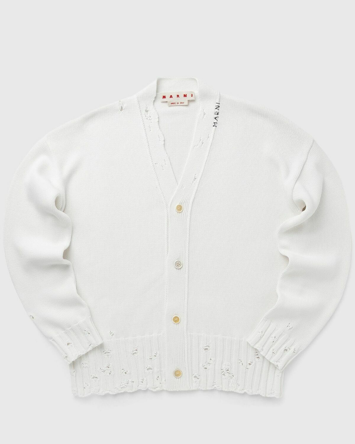 Marni CARDIGAN White Mens Zippers & Cardigan