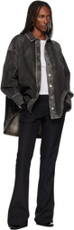 The Attico Black Diana Denim Shirt