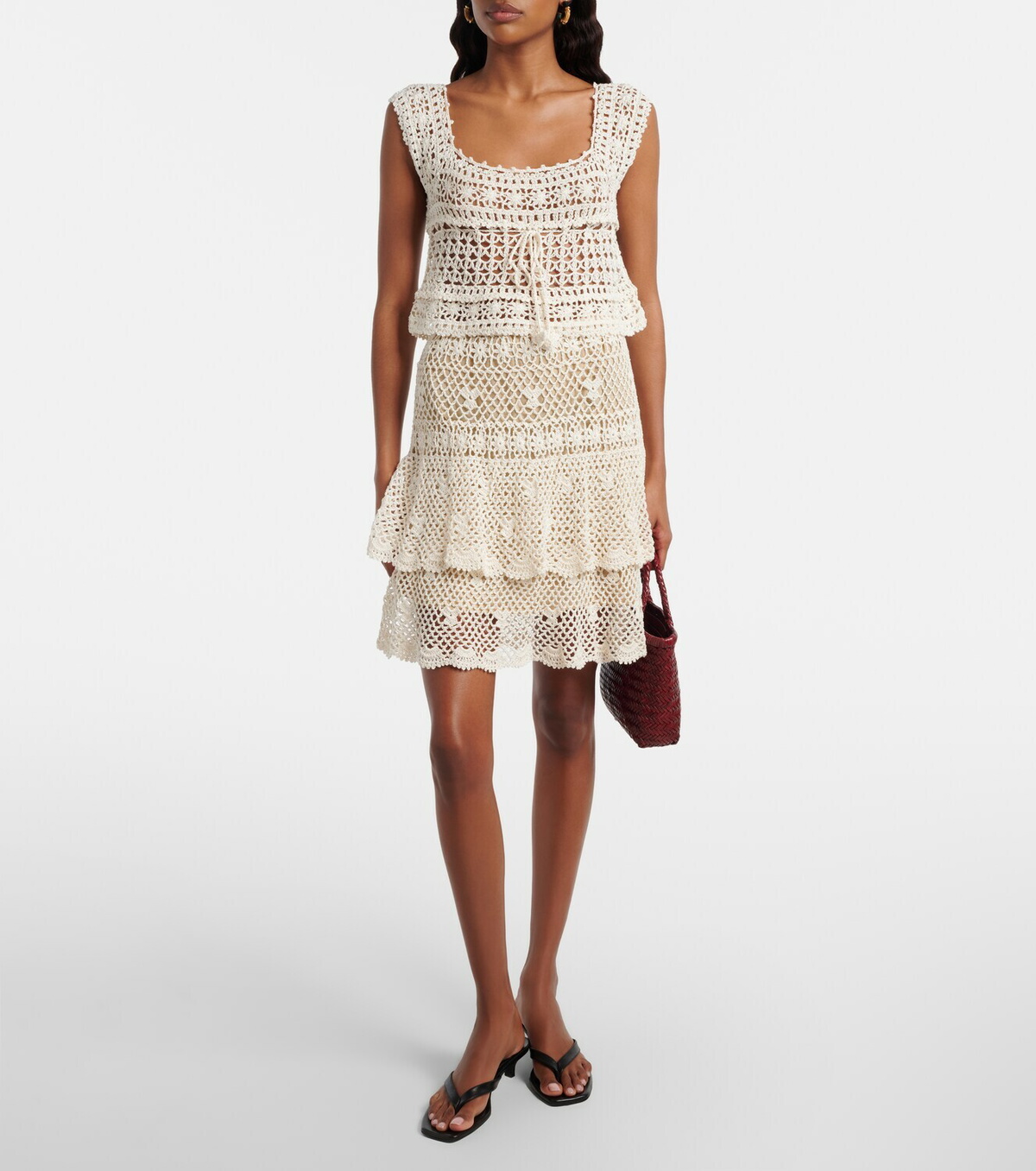 Anna Kosturova Florence crochet cotton miniskirt