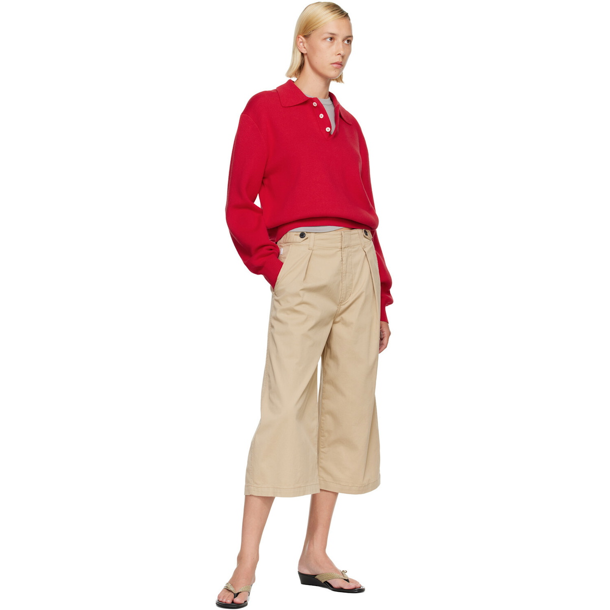 Citizens of Humanity Beige Cocoon Culotte Trousers