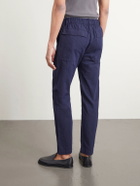 Barena - Slim-Leg Crinkled Cotton-Blend Trousers - Blue