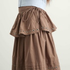 Damson Madder Women's Anika Eyelet Skirt in Tan