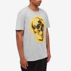 Alexander McQueen Men's Skull Stencil Print T-Shirt in Pale Grey/Mix