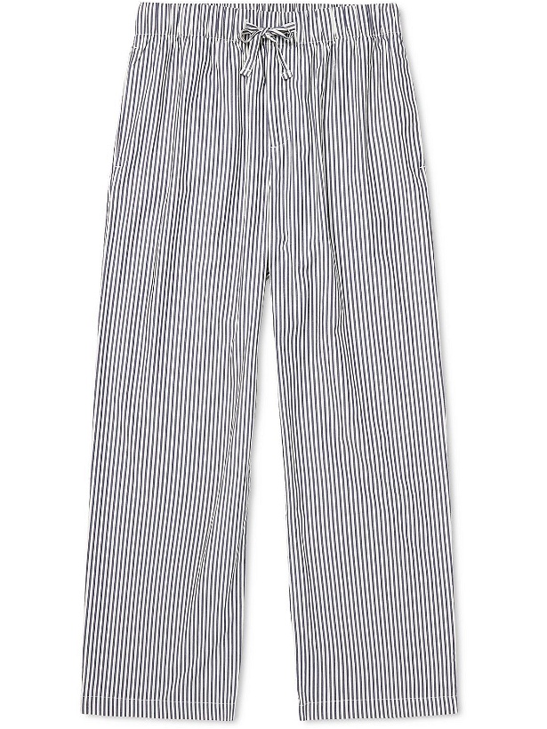 Photo: TEKLA - Striped Cotton-Poplin Pyjama Trousers - Blue