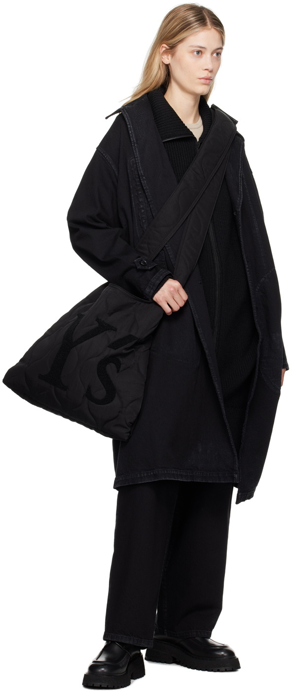 Y's Black Pleated Jeans