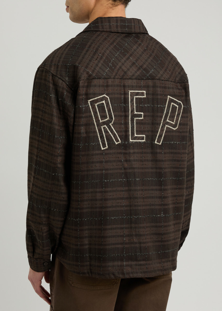 Represent Logog Represent Logo Checked Twill Shirt Brown Represent
