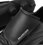 Balenciaga - Soccer Logo-Print Faux Leather Sneakers - Black