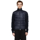 Moncler Navy Down Paneled Jacket