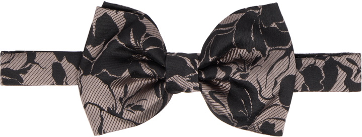 Photo: Dries Van Noten Gray & Black Silk Bow Tie