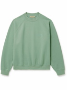 FEAR OF GOD ESSENTIALS - Logo-Appliquéd Cotton-Blend Jersey Sweatshirt - Green