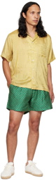 Karu Research Green Pleated Shorts