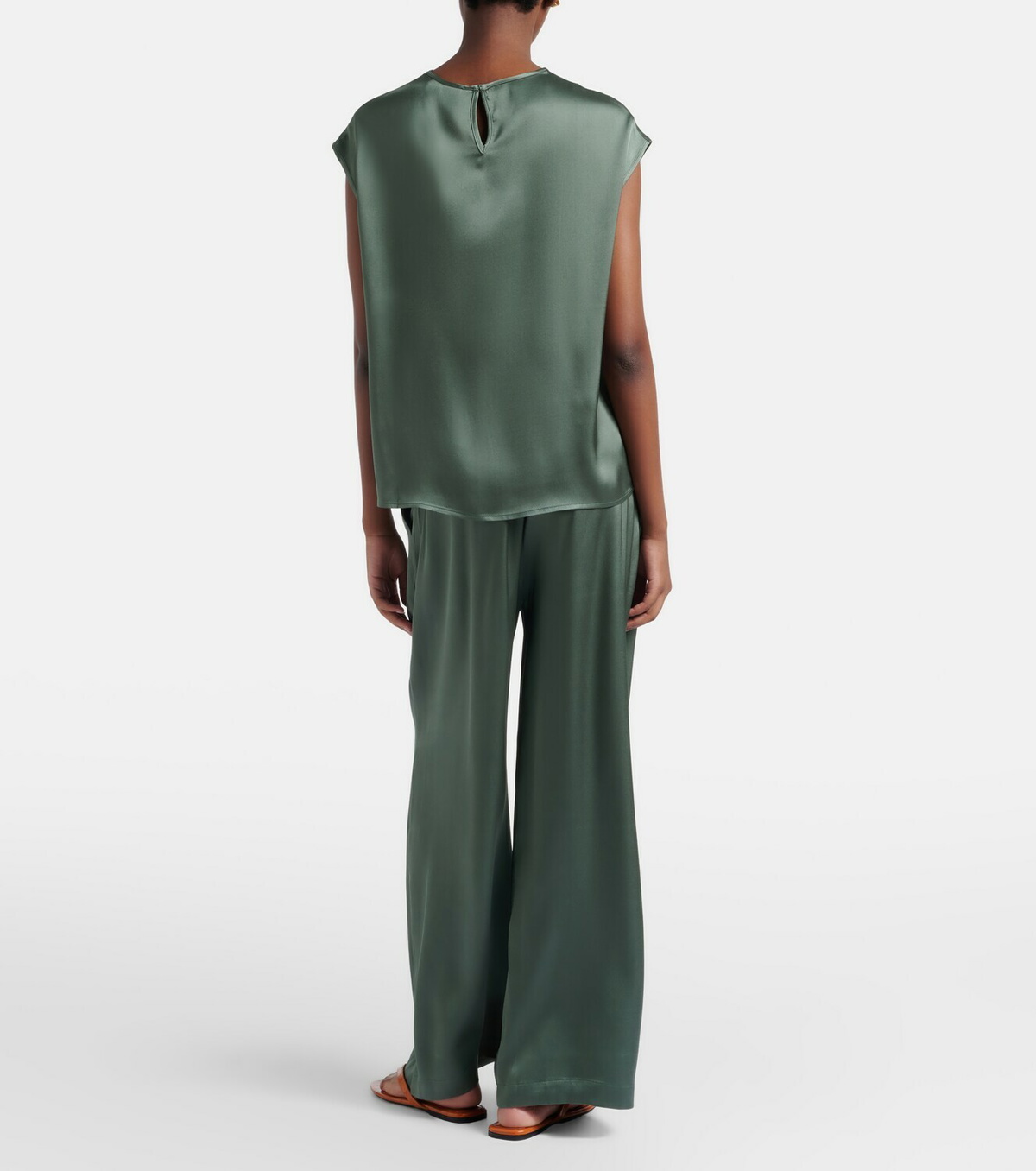 Asceno Isola pleated silk twill wide-leg pants