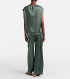 Asceno Isola pleated silk twill wide-leg pants