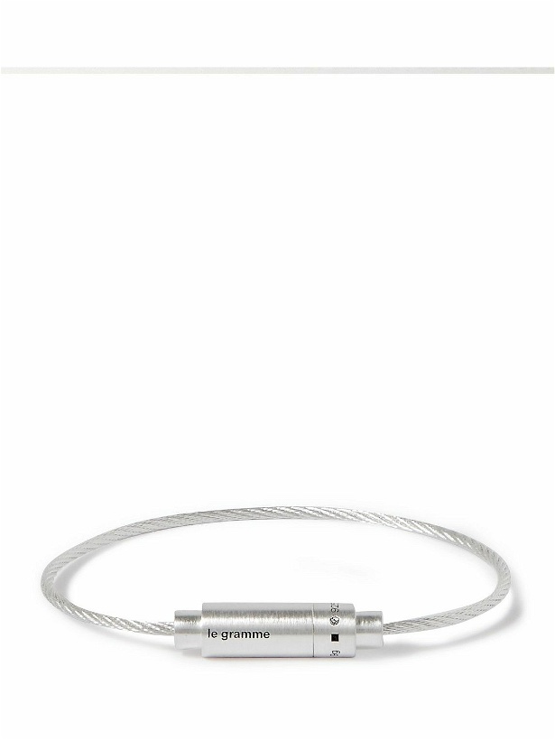 Photo: Le Gramme - 9G Brushed Sterling Silver Cable Bracelet - Silver