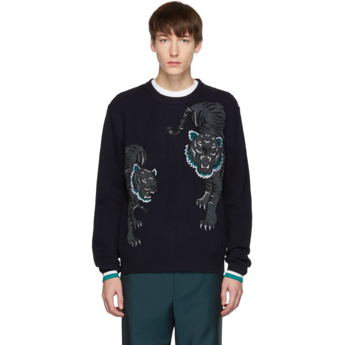 Photo: Kenzo Navy Limited Edition Holiday Double Tiger Sweater
