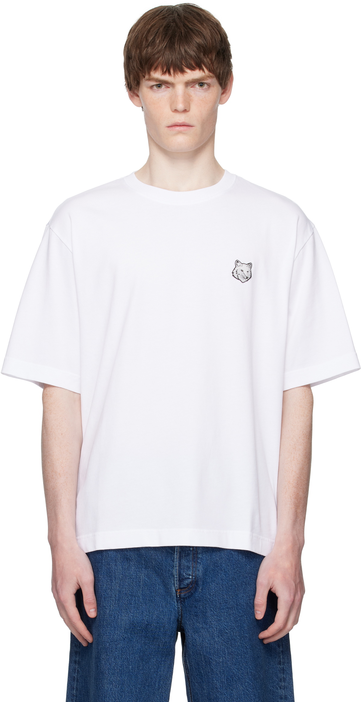 Maison Kitsuné White Bold Fox Head Patch Comfort T-shirt Maison