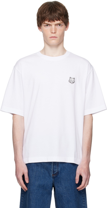 Photo: Maison Kitsuné White Bold Fox Head Patch Comfort T-shirt