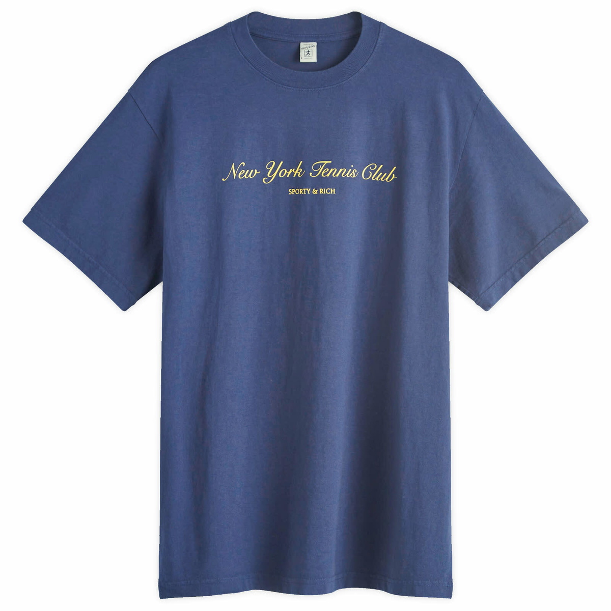 スウェット・トレーナー Sporty & Rich Yacht Club Logo Print Short Sleeve T-Shirt Nav Sporty & Rich Men's NY Tennis Club T-Shirt in Navy/Gold